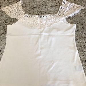 Like New, Sz L, Ralph Lauren Lace Cap Sleeve Top
